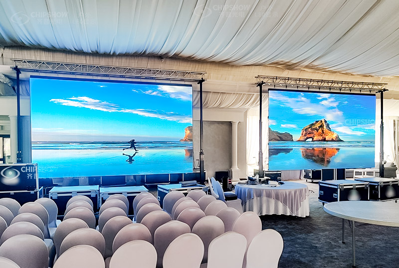 P3.91 Schnelle Demontage eines Vollfarb-LED-Bildschirms für ein Konferenzstandortprojekt in Rumänien