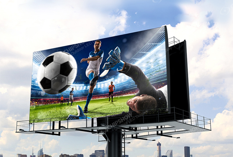 LED-Außenwerbebildschirm auf einer Autobahn in den Vereinigten Staaten